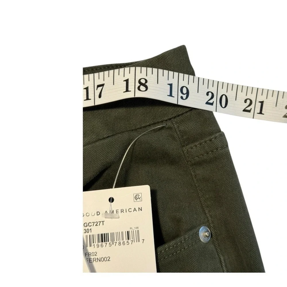 Good‎ American Good Classic High Rise Jeans Fern Green Size 20 Plus GC727T New